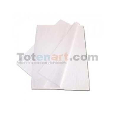 Materiales encuadernacion-Papel Seda Blanco 52x75 cm., mano 20 uds