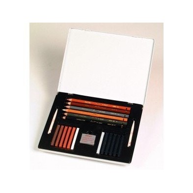 Material Bellas Artes – pintura-y-dibujo - Estuche de dibujo Esbozo Conté (21 piezas) | totenart.com
