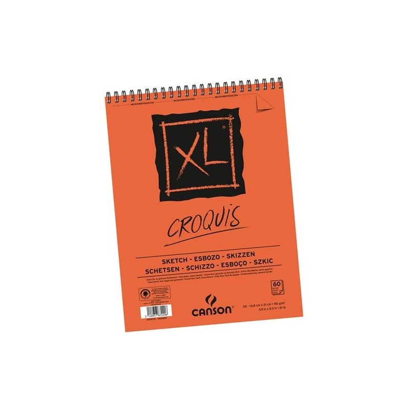 Material Bellas Artes – pintura-y-dibujo - Block XL Croquis Canson 21x29.7 cm. 90 gr. 120 h., con espiral  | totenart.com