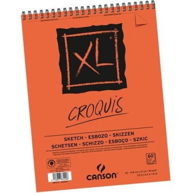 Material Bellas Artes – pintura-y-dibujo - Block XL Croquis Canson 21x29.7 cm. 90 gr. 120 h., con espiral  | totenart.com