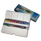 Material Bellas Artes - Pintura - Caja de metal con 24 acuarelas Cotman 1/2 godet y pincel | totenart.com