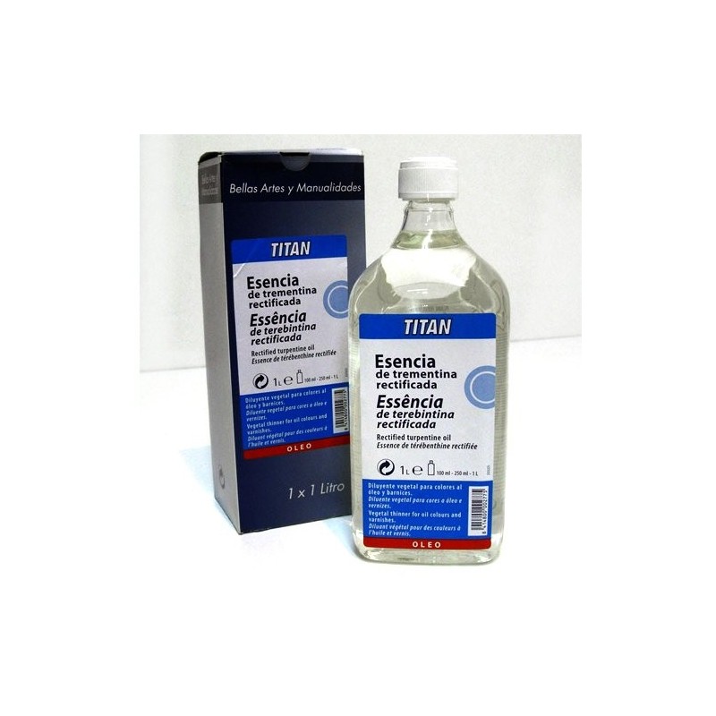 Material Bellas Artes-Materiales Pintura-Esencia de trementina Titan, 1000 ml.
