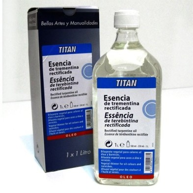 Material Bellas Artes-Materiales Pintura-Esencia de trementina Titan, 1000 ml.