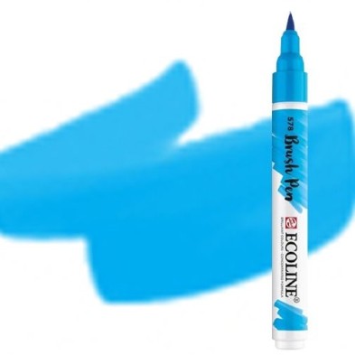 Material Bellas Artes - Pintura - Rotulador Acuarela Ecoline Brush Pen Azul Celeste ** | totenart.com