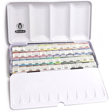 Material Bellas Artes - Pintura - Caja acuarelas de metal Schmincke Horadam, 48 1/2 godets  | totenart.com