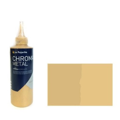Material Bellas Artes - Pintura - Acrílico La Pajarita 01 Oro Rico (Metalizado)  Chroma color (200 ml.) | totenart.com