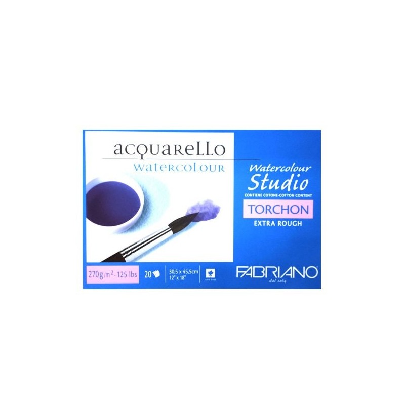 Material Bellas Artes – pintura-y-dibujo - Bloc acuarela Torchon Fabriano, 20 hojas, 270gr, 30.5x45.5cm | totenart.com