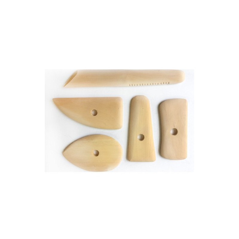 Material Bellas Artes - Modelado - Set medias lunas madera 5 piezas | totenart.com