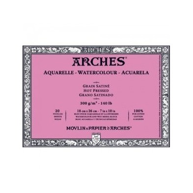 Material Bellas Artes – pintura-y-dibujo - Acuarela Arches 300 gr, 10x25 cm, G. Satinado, bloc 20 h. | totenart.com