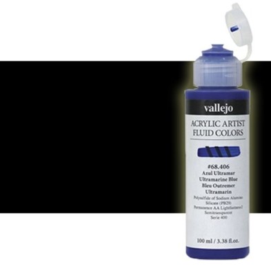 Material Bellas Artes - Pintura - Acrílico Fluido Vallejo 301, negro carbón, 100 ml. * | totenart.com