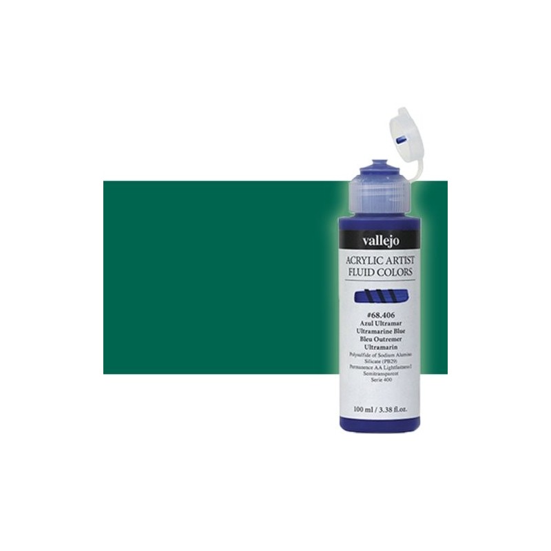 Material Bellas Artes - Pintura - Acrílico Fluido Vallejo 407, verde ftalocianina, 100 ml. * | totenart.com