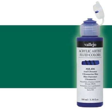 Material Bellas Artes - Pintura - Acrílico Fluido Vallejo 407, verde ftalocianina, 100 ml. * | totenart.com
