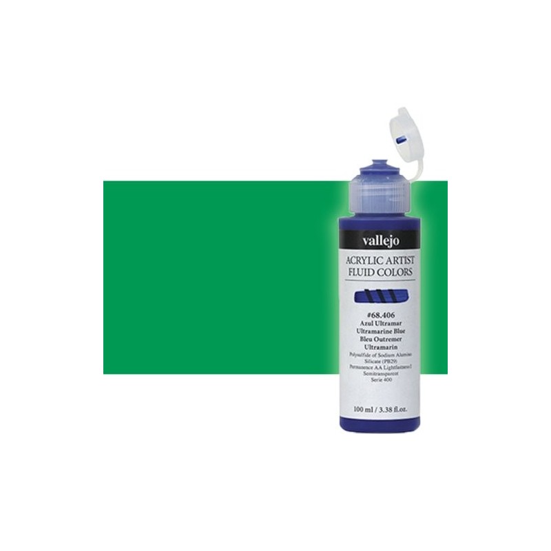Material Bellas Artes - Pintura - Acrílico Fluido Vallejo 409, verde permanente, 100 ml. * | totenart.com
