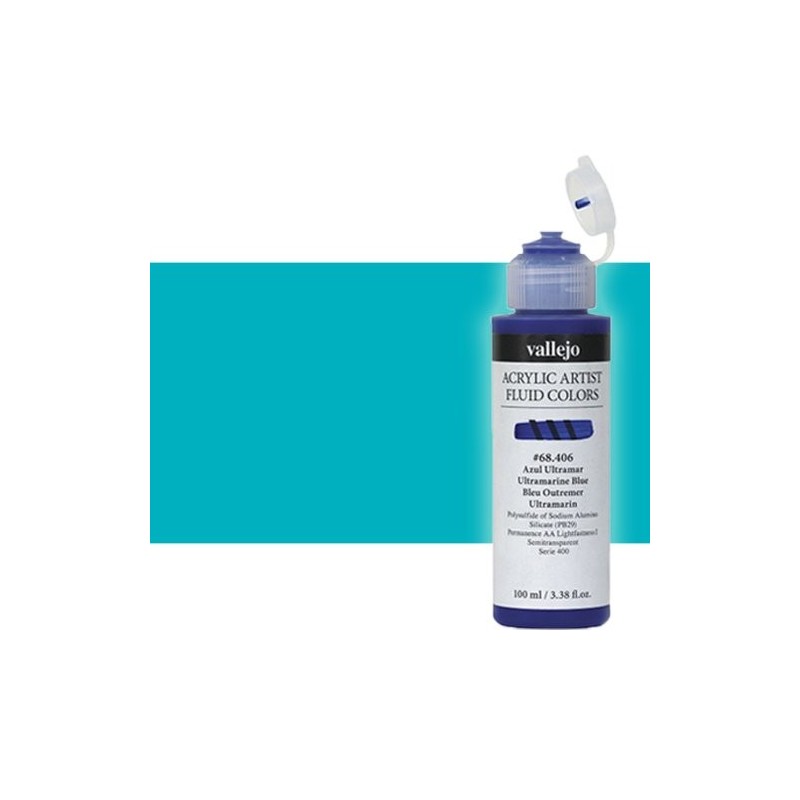 Material Bellas Artes - Pintura - Acrílico Fluido Vallejo 426, azul verdoso, 100 ml. * | totenart.com