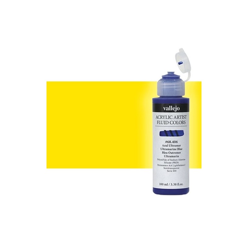 Material Bellas Artes - Pintura - Acrílico Fluido Vallejo 428, amarillo hansa opaco, 100 ml. * | totenart.com