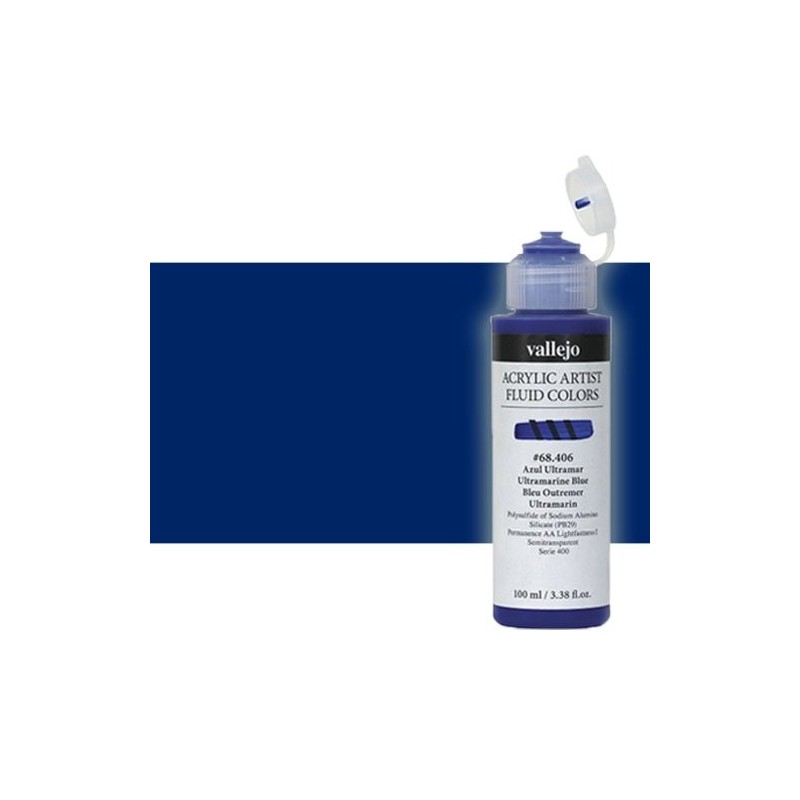 Material Bellas Artes - Pintura - Acrílico Fluido Vallejo 823, azul antraquinona, 100 ml. * | totenart.com
