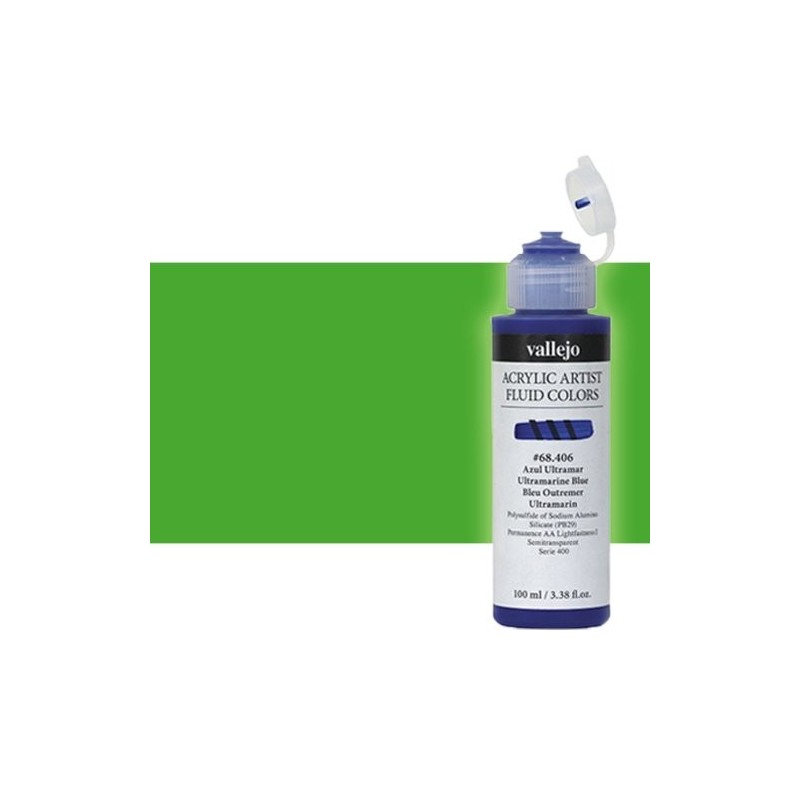 Material Bellas Artes - Pintura - Acrílico Fluido Vallejo 623, verde fluorescente, 100 ml. * | totenart.com