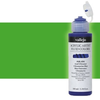 Material Bellas Artes - Pintura - Acrílico Fluido Vallejo 623, verde fluorescente, 100 ml. * | totenart.com