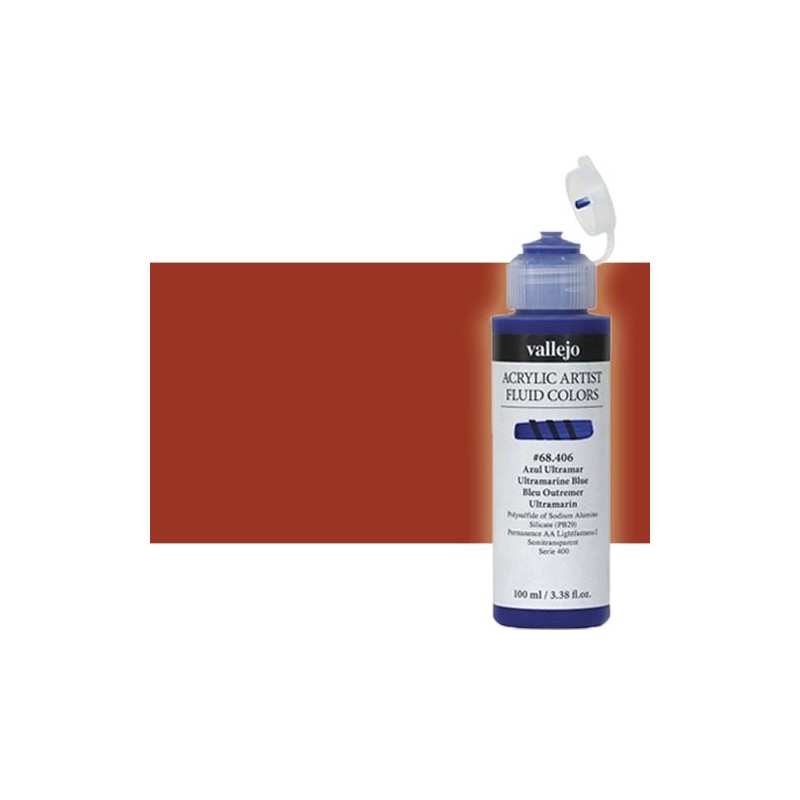 Material Bellas Artes - Pintura - Acrílico Fluido Vallejo 425, transóxido rojo, 100 ml. * | totenart.com