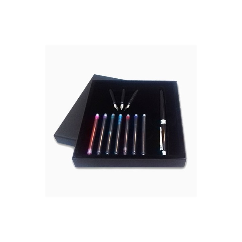 Set de Caligrafia con pluma, 3 plumillas  y 7 cartuchos color | totenart.com, M