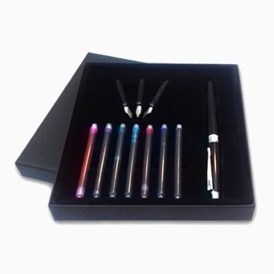 Set de Caligrafia con pluma, 3 plumillas  y 7 cartuchos color | totenart.com, M