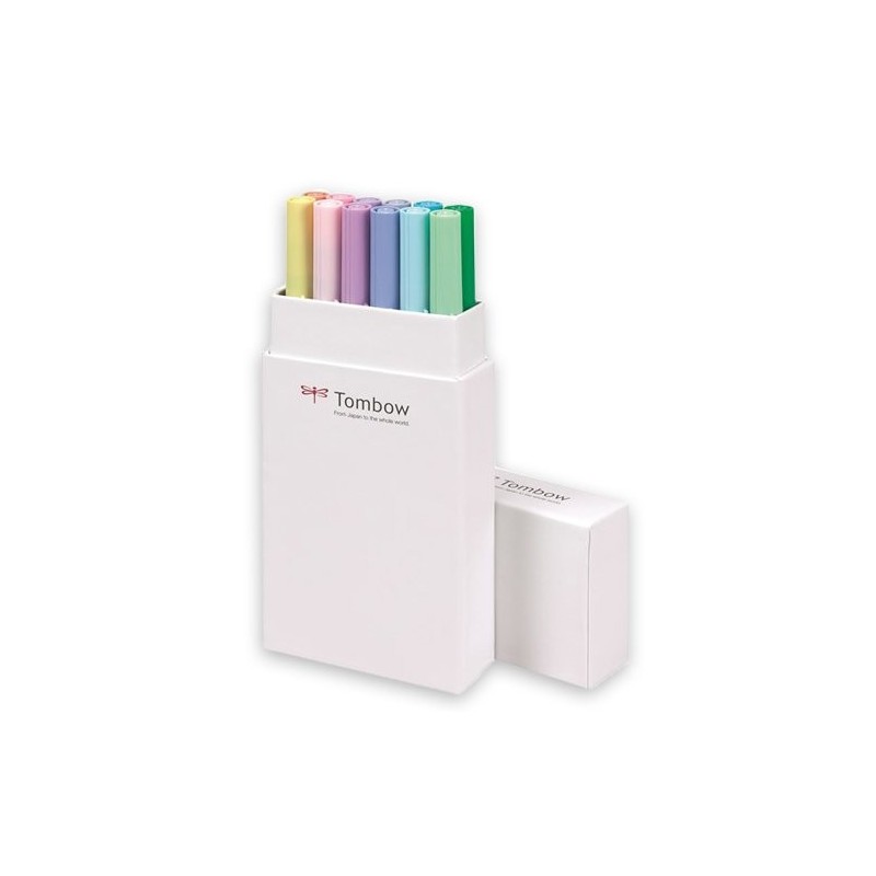 Material Bellas Artes-Dibujo-Rotulador Tombow, Set de 12 Colores Pasteles