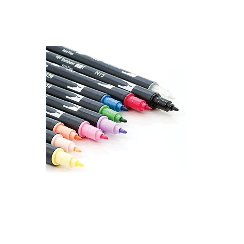 Material Bellas Artes - Pintura - Rotulador Dual Brush Tombow, Set de 10 Colores Manga Shojo | totenart.com