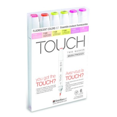 Material Bellas Artes - Pintura - TOUCH TWIN 6 brush marker set colores fluorescentes | totenart.com