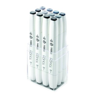 Material Bellas Artes - Pintura - TOUCH TWIN 12 brush marker set colores Azul/verde gris | totenart.com