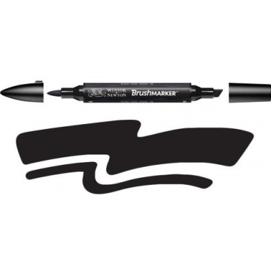 Material Bellas Artes - Pintura - Rotulador Brushmarker Black (XB) Winsor & Newton | totenart.com