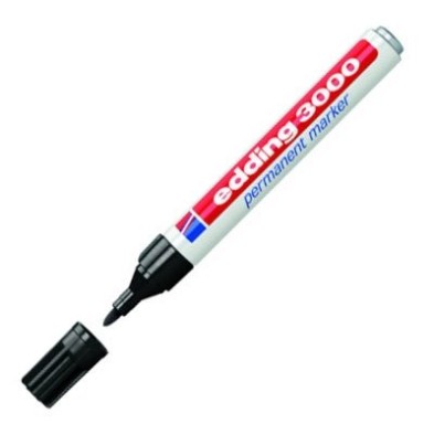 Material Bellas Artes - Pintura - Rotulador Permanente Edding 3000 Negro 01, punta 1.5-3 mm. | totenart.com