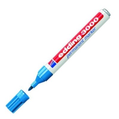 Material Bellas Artes - Pintura - Rotulador Permanente Edding 3000 Azul Claro 10, punta 1.5-3 mm. | totenart.com