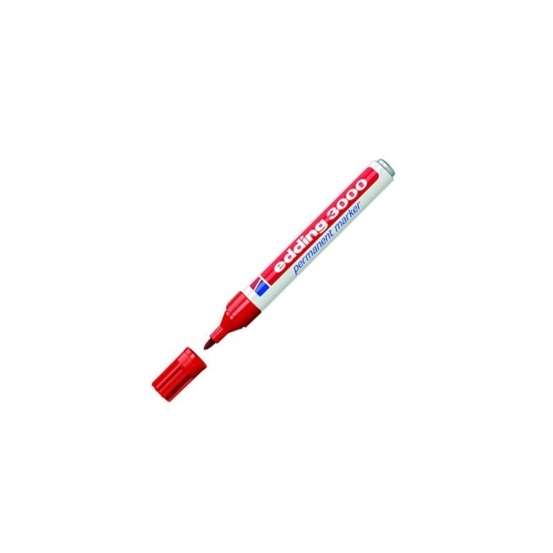 Material Bellas Artes - Pintura - Rotulador Permanente Edding 3000 Rojo 02, punta 1.5-3 mm. | totenart.com