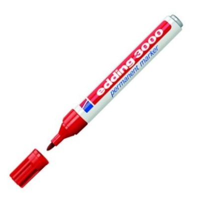 Material Bellas Artes - Pintura - Rotulador Permanente Edding 3000 Rojo 02, punta 1.5-3 mm. | totenart.com