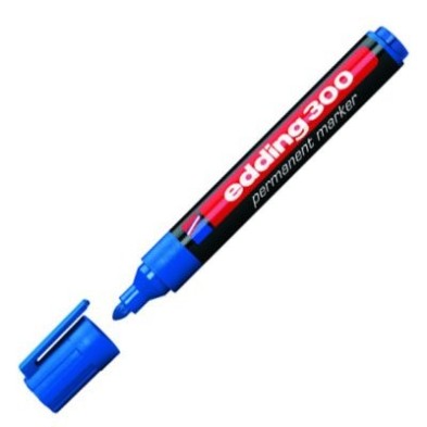 Material Bellas Artes - Pintura - Rotulador Permanente Edding 300 Azul 03, punta 1.5-3 mm. | totenart.com