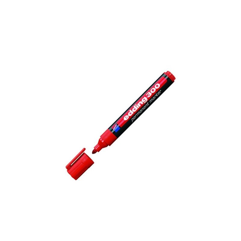 Material Bellas Artes - Pintura - Rotulador Permanente Edding 300 Rojo 02, punta 1.5-3 mm. | totenart.com