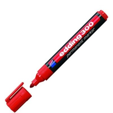 Material Bellas Artes - Pintura - Rotulador Permanente Edding 300 Rojo 02, punta 1.5-3 mm. | totenart.com
