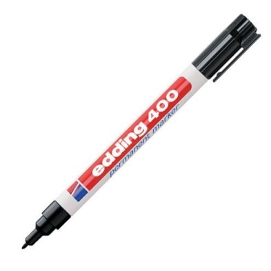 Material Bellas Artes - Pintura - Rotulador Permanente Edding 400 Negro 01, punta fina 1 mm. | totenart.com
