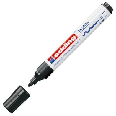 Material Bellas Artes - Pintura - Rotulador Tela Edding 4500 Negro 01, punta 2-3 mm. | totenart.com