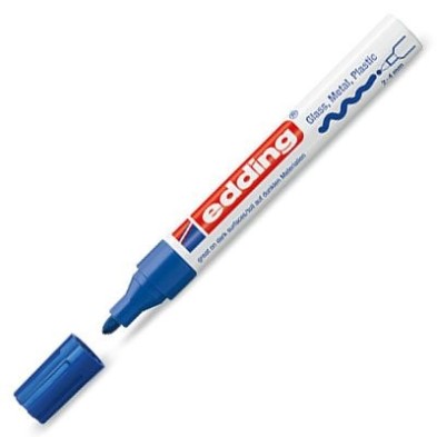 Material Bellas Artes - Pintura - Rotulador Tinta Opaca Edding 750 Azul 03, punta redonda 2-4 mm. | totenart.com