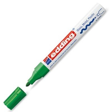 Material Bellas Artes - Pintura - Rotulador Tinta Opaca Edding 750 Verde 04, punta redonda 2-4 mm. | totenart.com