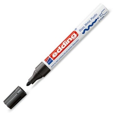 Material Bellas Artes - Pintura - Rotulador Tinta Opaca Edding 750 Negro 01, punta redonda 2-4 mm. | totenart.com