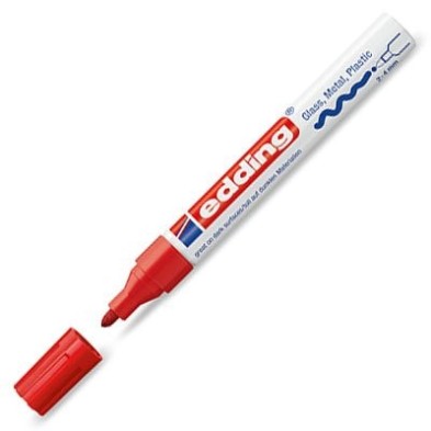 Material Bellas Artes - Pintura - Rotulador Tinta Opaca Edding 750 Rojo 02, punta redonda 2-4 mm. | totenart.com