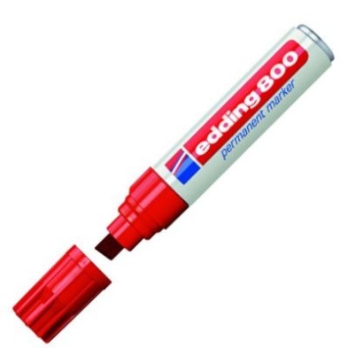 Material Bellas Artes - Pintura - Rotulador Permanente Edding 800 Rojo 02, punta biselada 4-12 mm. ** | totenart.com