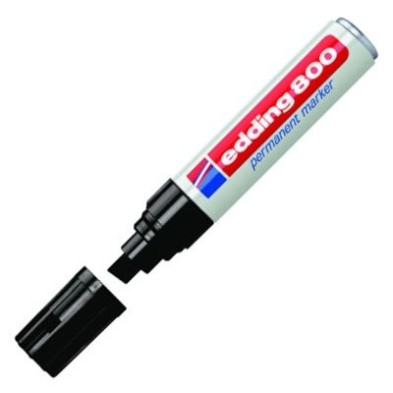 Material Bellas Artes - Pintura - Rotulador Permanente Edding 800 Negro 01, punta biselada 4-12 mm. ** | totenart.com