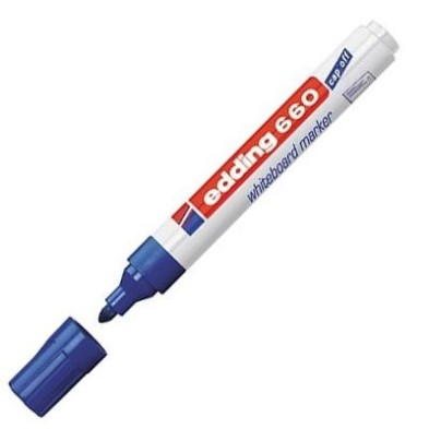 Material Bellas Artes - Pintura - Rotulador para Pizarra Blanca Edding 660 Azul 03, punta redonda 1.5-3 mm. ** | totenart.com