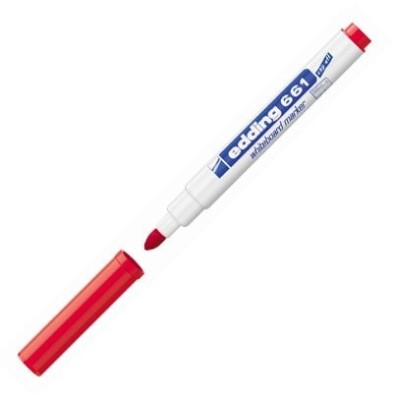 Material Bellas Artes - Pintura - Rotulador para Pizarra Blanca Edding 661 Rojo 02, punta redonda 1-2 mm. | totenart.com