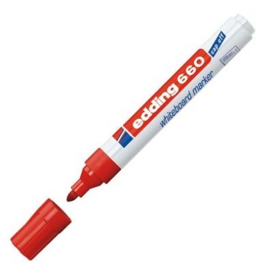 Material Bellas Artes - Pintura - Rotulador para Pizarra Blanca Edding 660 Rojo 02, punta redonda 1.5-3 mm. ** | totenart.com