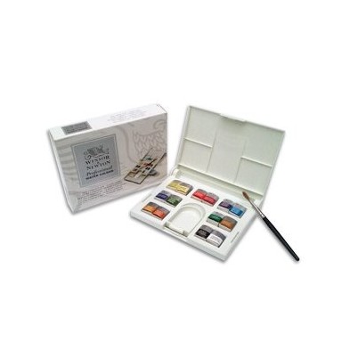 Material Bellas Artes - Pintura - Caja acuarelas Winsor and Newton artist, 14 1/2 godets caja plástico | totenart.com