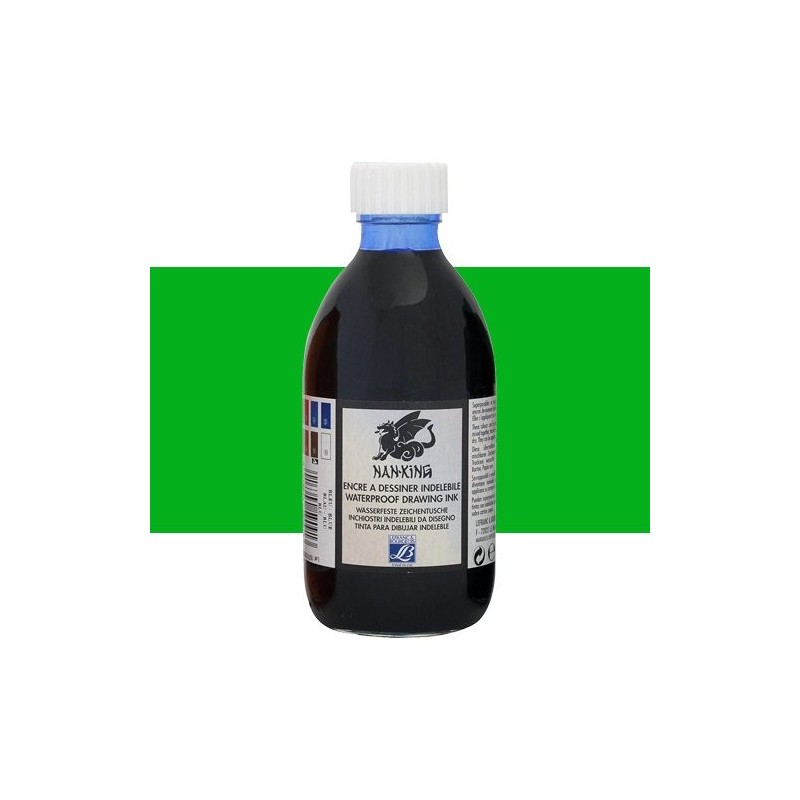 Tienda online Manualidades - Tinta China dibujo Nan-King Verde Lefranc, 250 ml.